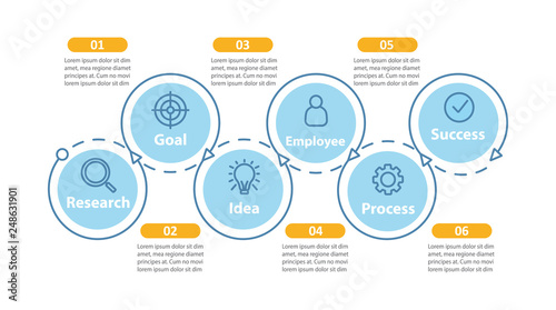 Goal setting and achieving vector infographic template