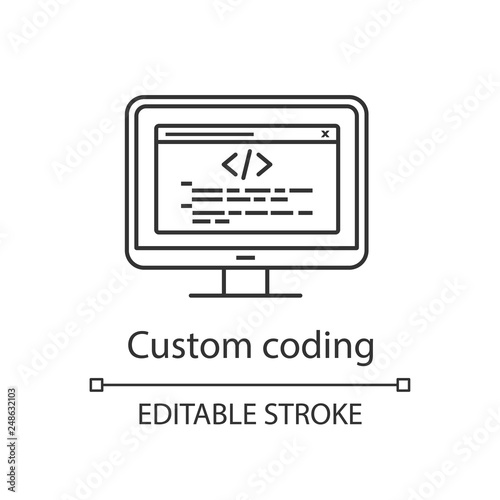 Custom coding linear icon