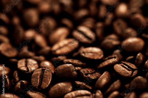 Coffee beans , close up photo