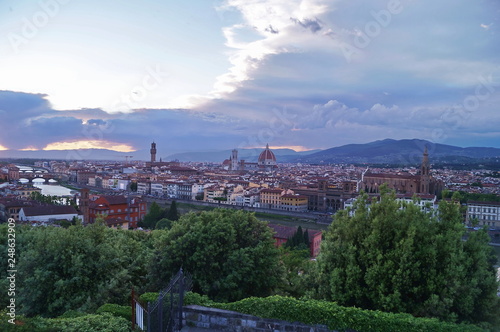 View of Florence at sunset, Italy