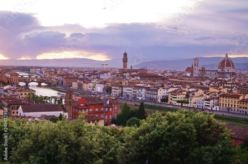 Photography View of Florence at sunset, Italy