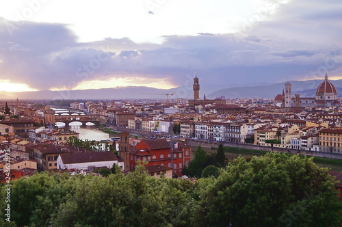 View of Florence at sunset, Italy