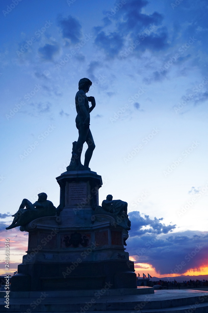 Fototapeta premium Copy of David at piazzale Michelangelo; Florence, Italy