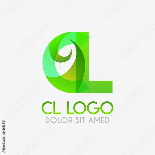 The CL logo with striking colors and gradations, modern and simple for industrial, retail, business, corporate. this LC logo made for online and offline media both web, mobile, logo, brochure, flayer.