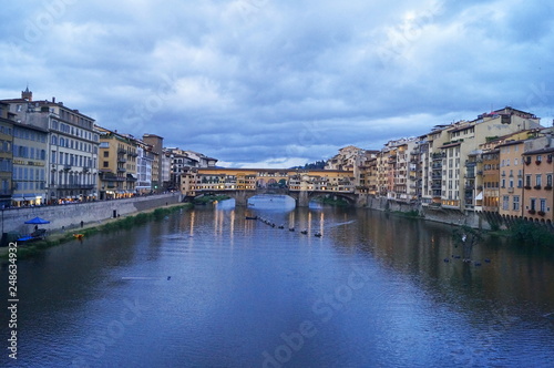 Ponte Vecchio bridge at evening, Florence, Italy © sansa55