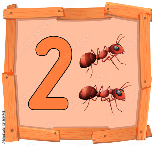 Number two on wooden banner