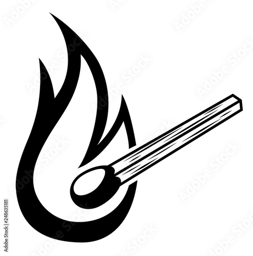 Monochrome burning match