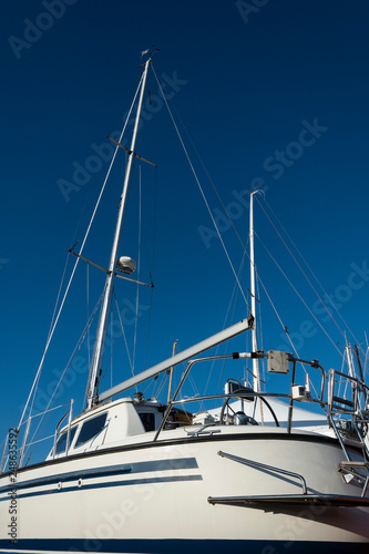modern sailing boat white 