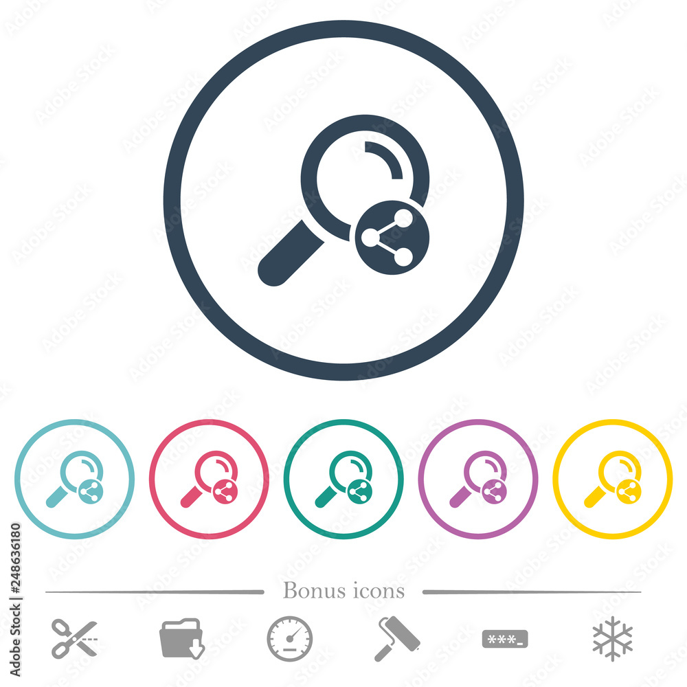 Share search flat color icons in round outlines Share search flat color icons in round outlines