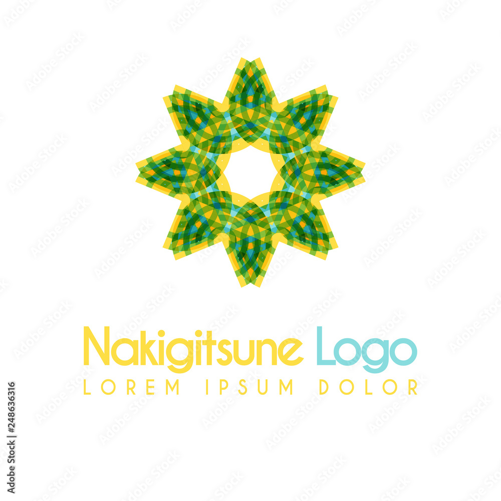 blue and yellow flower logos with geometric shapes. for the celebration of religion and architecture of the Middle East. suitable for corporate, business and development interiors blue and yellow flower logos with geometric shapes. for the celebration of religion and architecture of the Middle East. suitable for corporate, business and development interiors