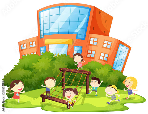 Kids playing at playground