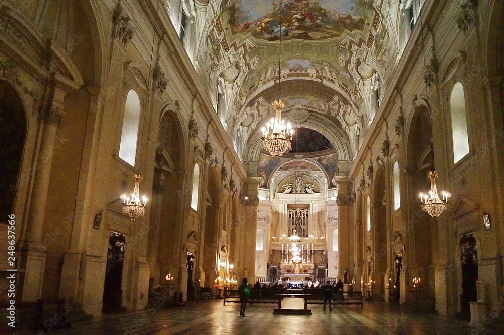 Interior of the Basilica Santa Maria del Carmine, Florence, Italy