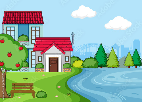 A simple house landcape