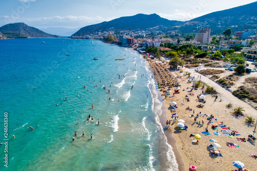 Top view of Tolo beach or 