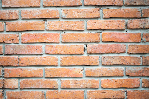 brick wall of red color for the vintage background texture