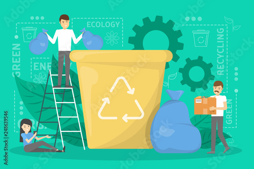 Recycle concept. Ecology and environment care. Idea of garbage