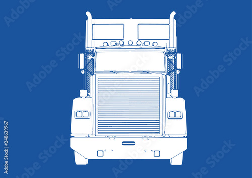 truck silhouette on blue background vector