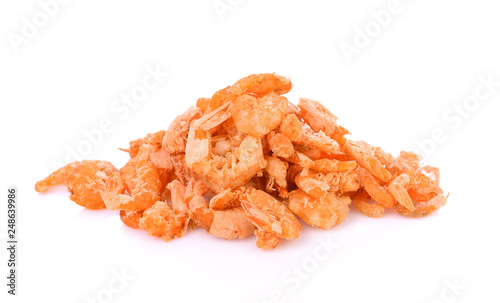 dried shrimp isolated on a white background