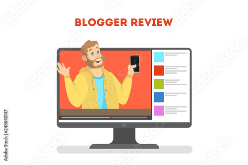 Video blogger concept. Internet celebrity in social network