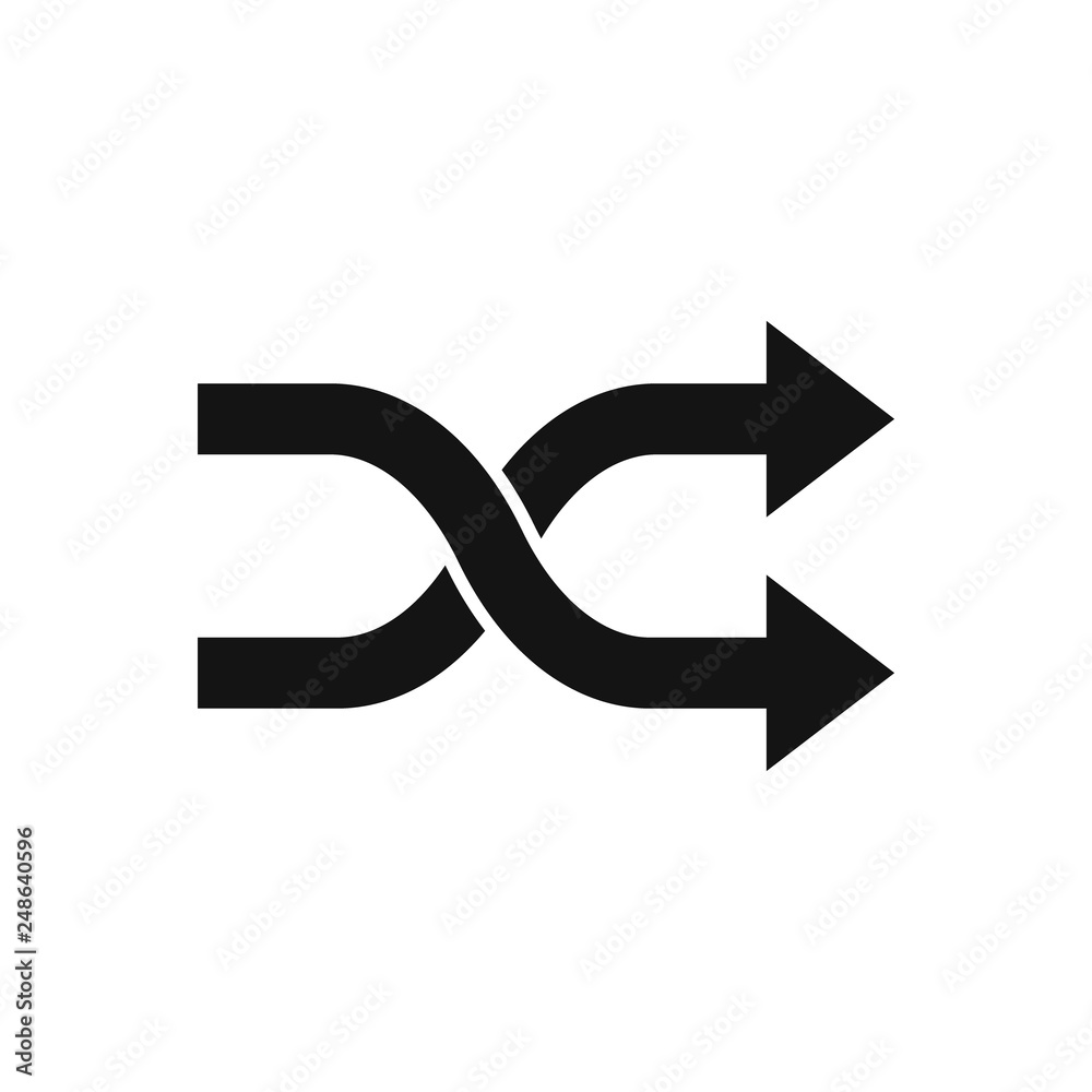 Two crossed arrows. Vector. Isolated. Two crossed arrows. Vector. Isolated.