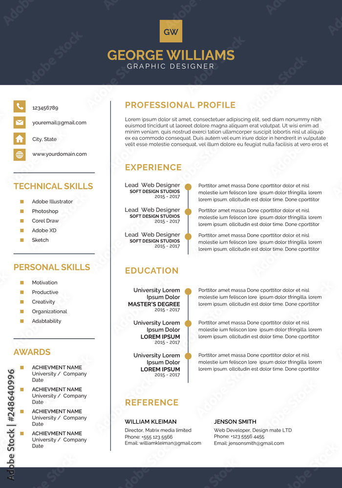 Professional CV Resume Template Design - Clean Resume Template