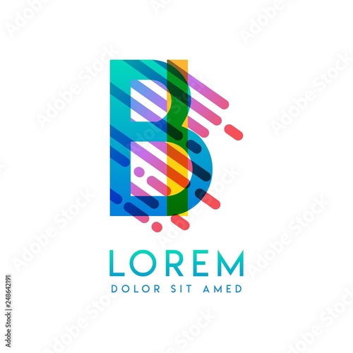 IB logo with the theme of galaxy speed and style that is suitable for creative and business industries. BI Letter Logo design for all webpage media and mobile, simple, modern and colorful.