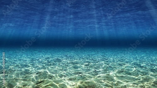 Deep Blue Underwater Caustics Sunbeams 4k photo