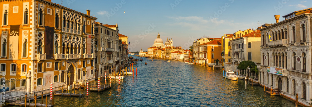 Venice. Cityscape image of Grand Canal in Venice, with Santa Maria della Salute Basilica in the background.