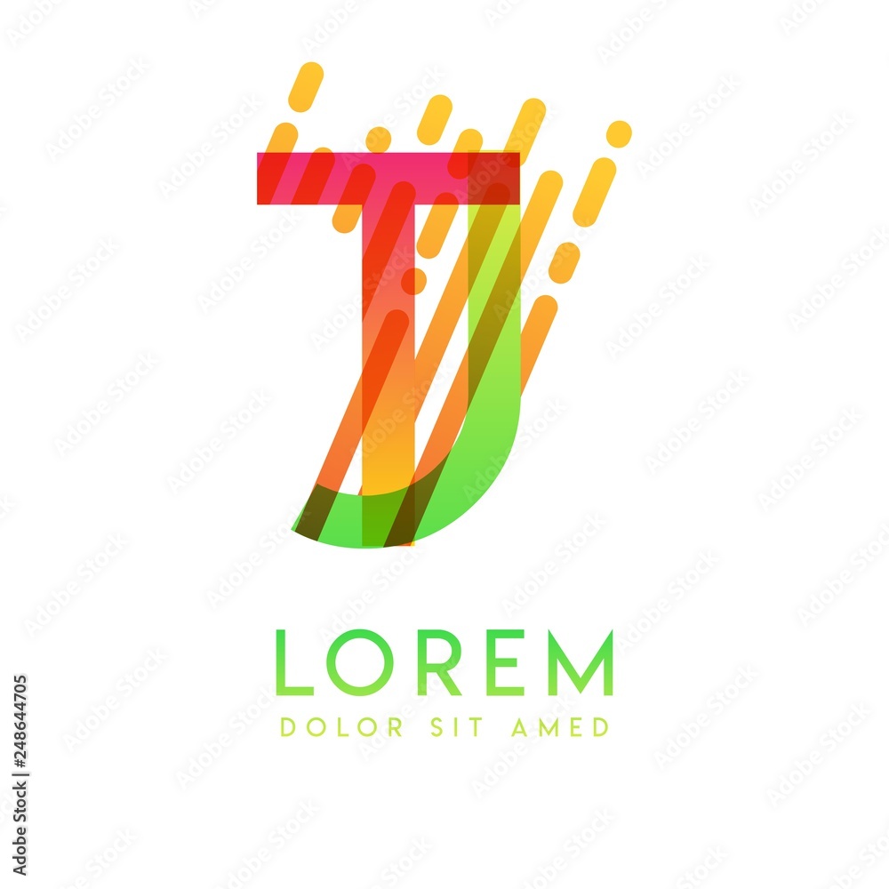 TJ logo with the theme of galaxy speed and style that is suitable for creative and business industries. JT Letter Logo design for all webpage media and mobile, simple, modern and colorful.