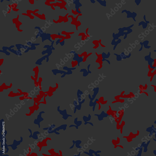 Urban camouflage of various shades of grey  blue and red colors