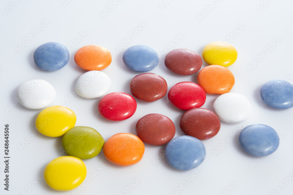 colored candy on white background colored candy on white background