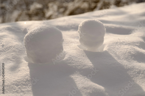 Closeup of snowball