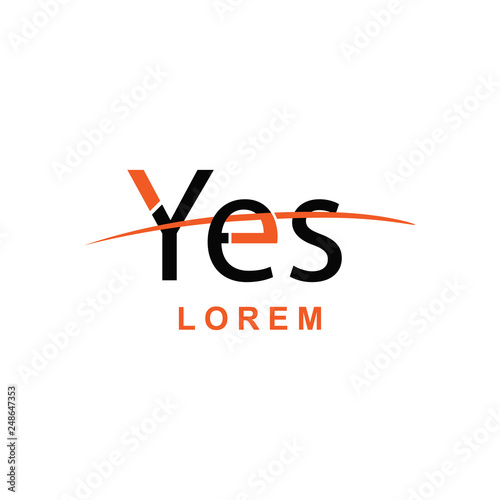the logo says "yes" with a triangular shape with black and orange. For processional companies & finance, human resource, housing and government divisions. also for digital printing & online business