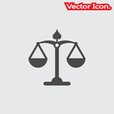 scales icon isolated sign symbol and flat style for app, web and digital design. Vector illustration.
