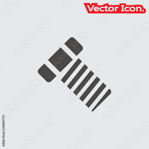 screw-bolt icon isolated sign symbol and flat style for app, web and digital design. Vector illustration.