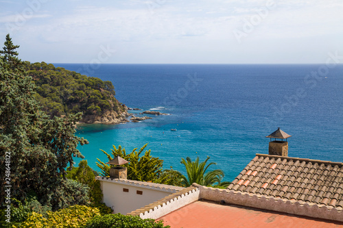 Platja de Canyelles beach. Lloret de mar and Tossa de Mar. Spanish beach on the Costa Brava