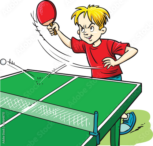 boy playing table tennis