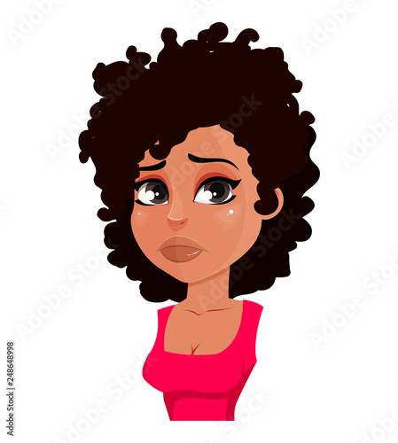 Face expression of African American woman