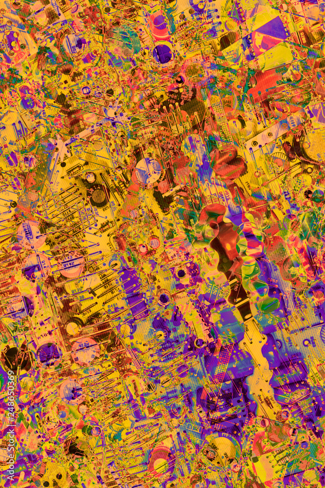 Circuit Board Multicolored Background Circuit Board Multicolored Background