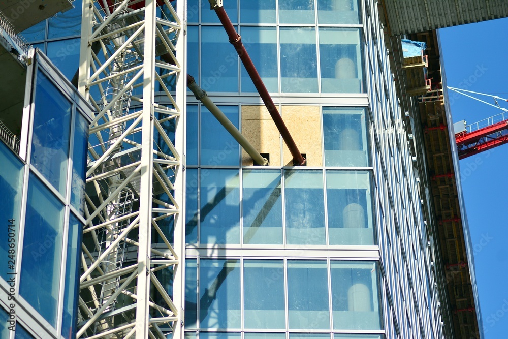 Detail view of skyscraper construction Detail view of skyscraper construction