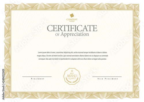 CertiCertificate template. Diploma of modern design or gift certificate. Vector illustration.
