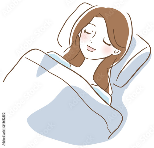 安眠する女性 イラスト