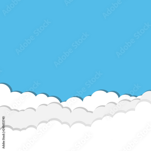 sky and cloud, cuted paper design. vector illustration.