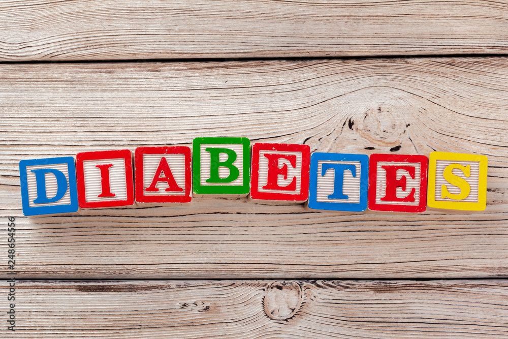 Fototapeta premium Wooden toy Blocks with the text: diabetes