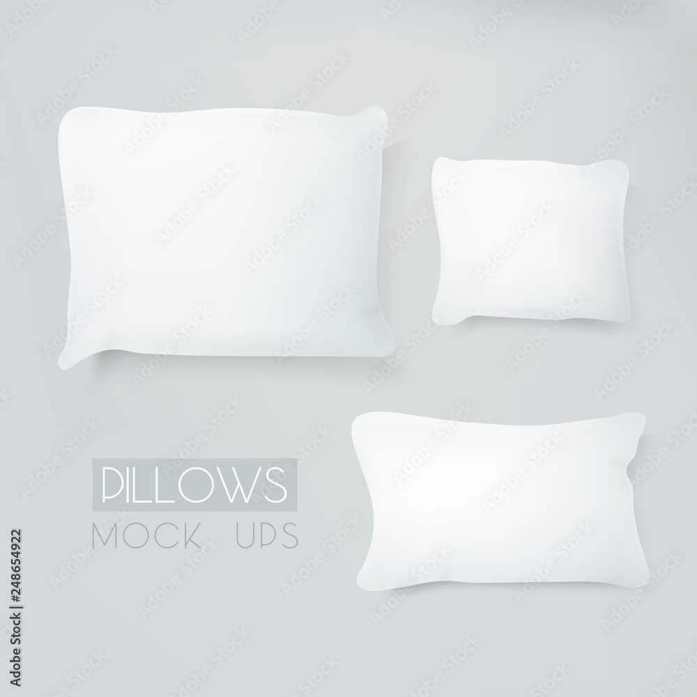 Realistic pillows with real shadow. Pillows mock ups illustration. Graphic concept for your design. Realistic pillows with real shadow. Pillows mock ups illustration. Graphic concept for your design.
