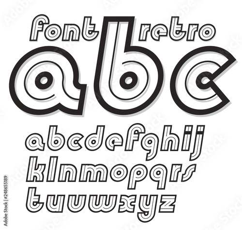 Set of vector cursive retro...