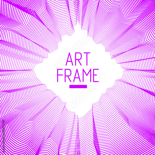Vector illusive surreal art background for design like a hallucination drug trip surrealism, linear 3d trend. Fantastic psychedelic trendy modern op art, optical dimensional illusion.