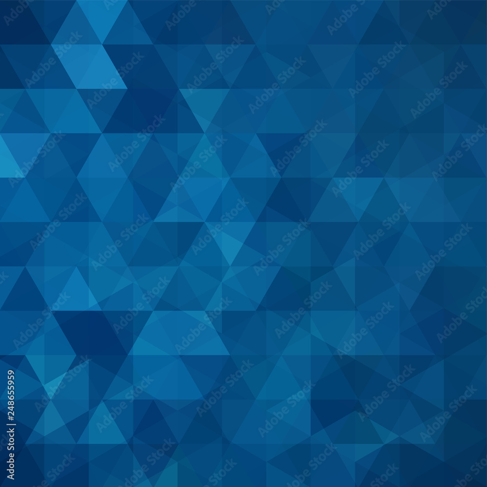 Fototapeta premium Geometric pattern, triangles vector background in dark blue  tone. Illustration pattern