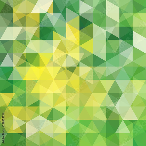 Fototapeta Naklejka Na Ścianę i Meble -  Abstract vector background with yellow, green triangles. Geometric vector illustration. Creative design template.