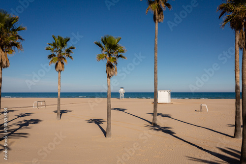 Empty Gandia, Spain beach on nice winter day © Darius SUL